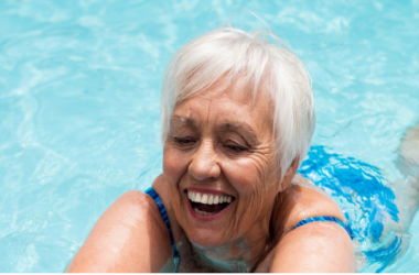 woman in pool