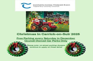 image of logo and text to explain free parking in council owned car parks