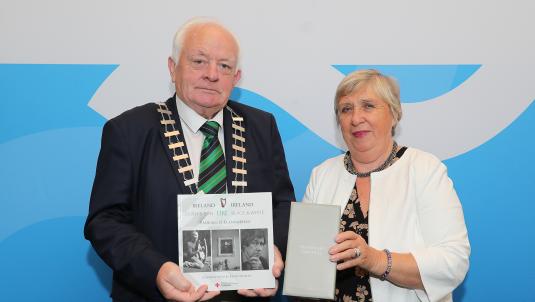 Cathaoirleach of Nenagh MD Cllr. John 'Rocky' McGrath and Madame Genevieve Vacher