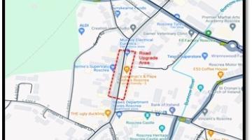 Map of road works on main street Roscrea