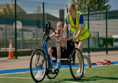 girl on bike at sports ability day
